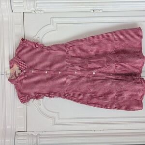 Red Gingham Sleeveless Dress